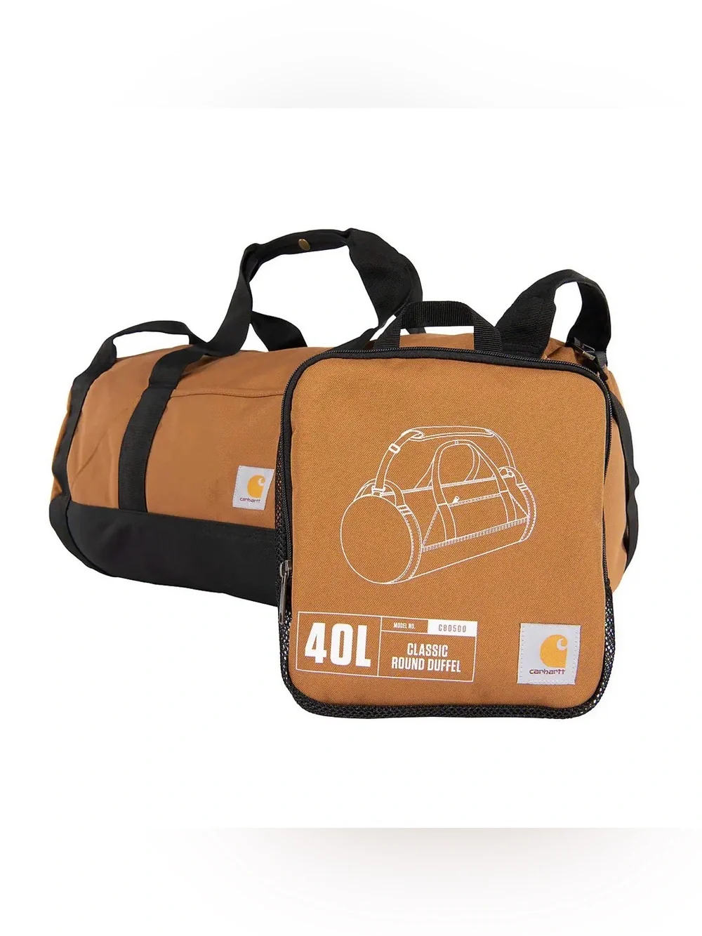 NWT Carhartt 40L Classic Round Duffel Bag in Carhartt Brown